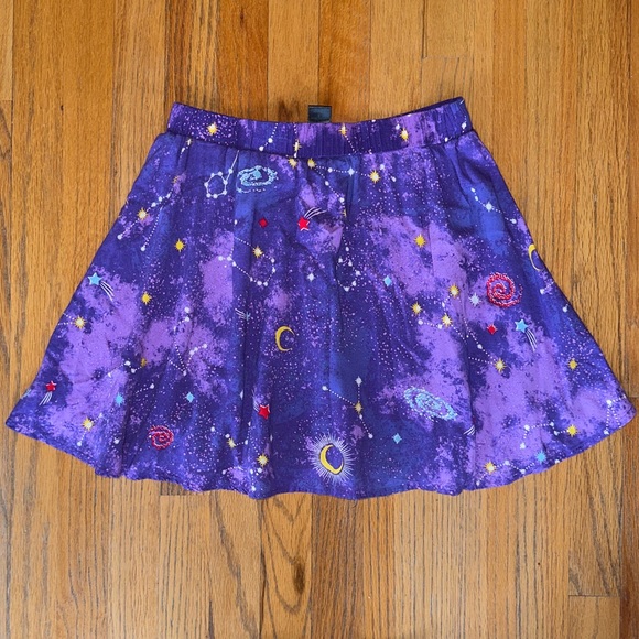 Midnight Hour Purple Celestial Print Women's Skirt - Picture 4 of 7